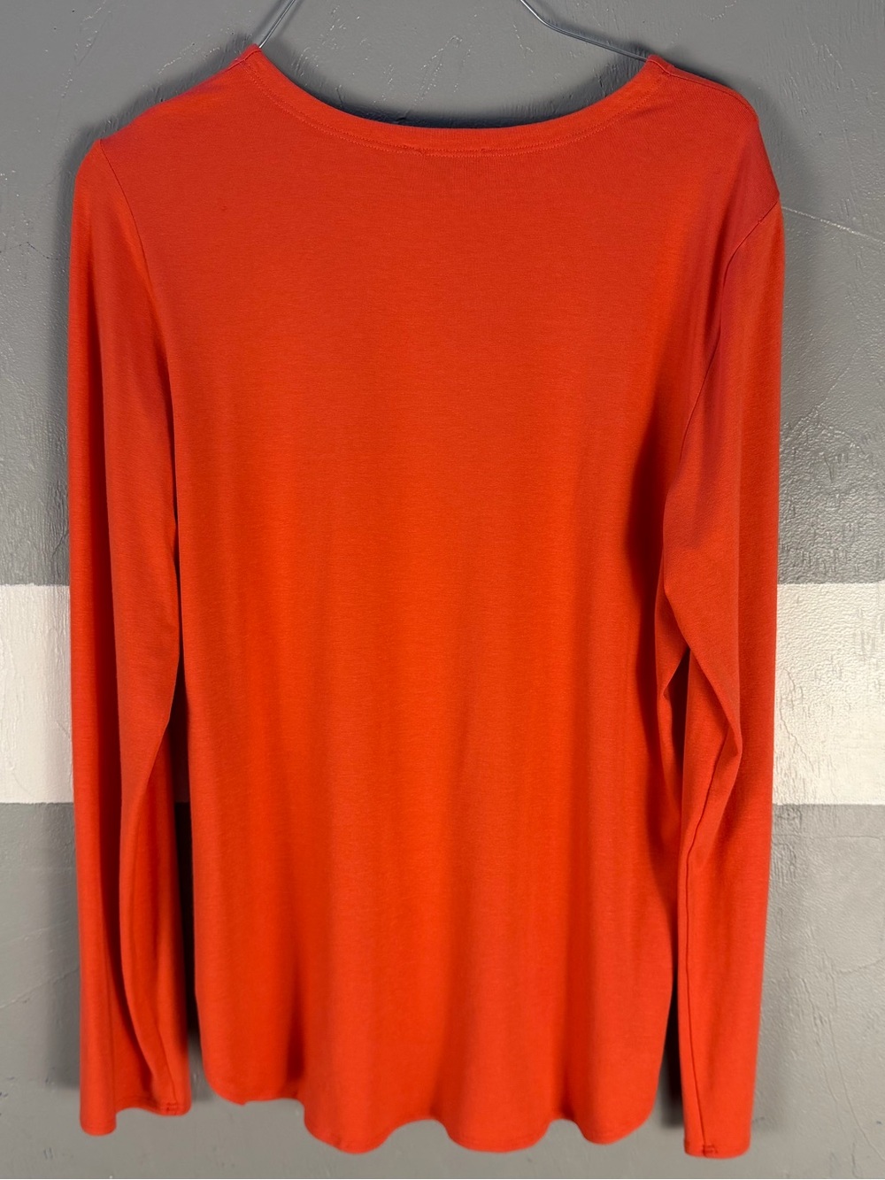 Eileen Fisher Long Sleeve Crewneck Top in Orange - Picture 3 of 5